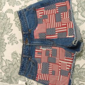 American flag jean shorts